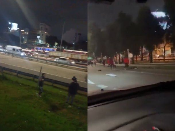 Los videos de los violentos incidentes entre barras de River y Platense luego del partido en la General Paz