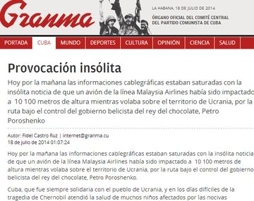Fidel Castro volvió a sus columnas en Granma: criticó a Ucrania e Israel
