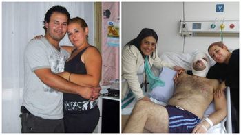 Cristian Pereyra antes del accidente con su mujer Lorena Riquelme y después en plena recuperación rodeado de sus afectos Cristian Pereyra antes del accidente con su mujer Lorena Riquelme y después en plena recuperación rodeado de sus afectos