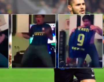 Más fan que Wanda: el festejo más loco de un fanático de Icardi