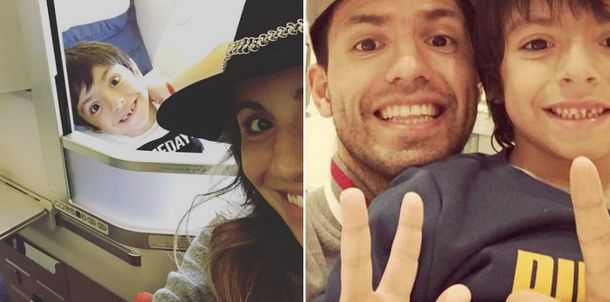 Gianinna Maradona viajó para que su hijo vea a Agüero: shopping y mensajes románticos