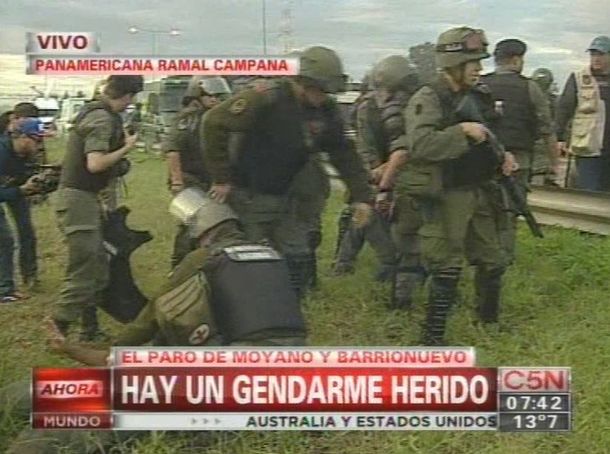Violentos incidentes en Panamericana: un gendarme resultó herido