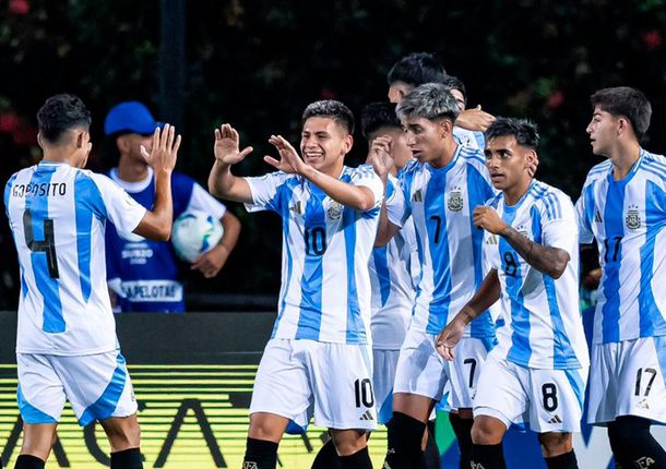 Baile total: la Selección Sub-20 goleó 6-0 a Brasil en su debut en el Sudamericano