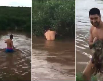 Así rescataban a un perrito de un naufragio en La Madrid