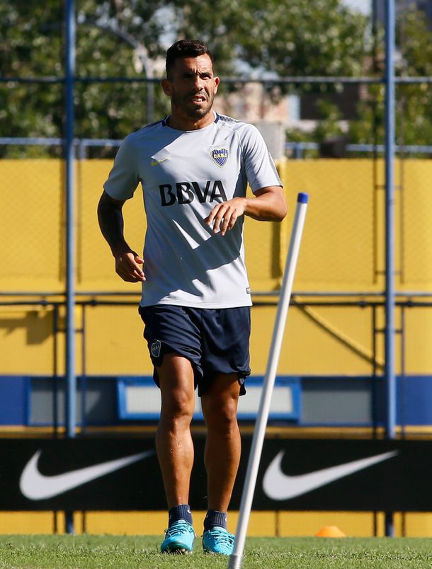 Carlos Tevez en la práctica de Boca - Crédito: Facebook Boca