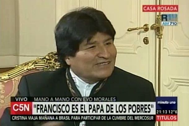 Evo Morales en C5N: Francisco es el Papa de los pobres