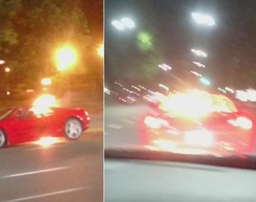 Una Ferrari se prendió fuego en Libertador