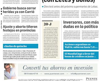 Tapas de diarios del martes 10 de julio de 2018