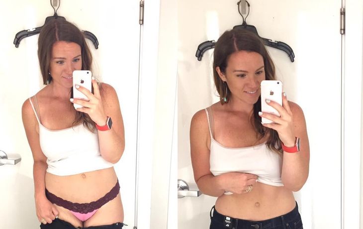 Una foto de dos pantalones del mismo talle y marca que se viralizó&nbsp;