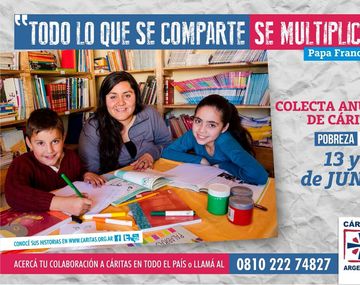 Este fin de semana se realiza la Colecta Anual de Cáritas en todo el país