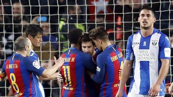 Con dos goles de Messi, el Barcelona le ganó al Leganés Con dos goles de Messi, el Barcelona le ganó al Leganés